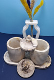 بانکه سنگی یاقوت و سینی سنگی (3 پارچه)
